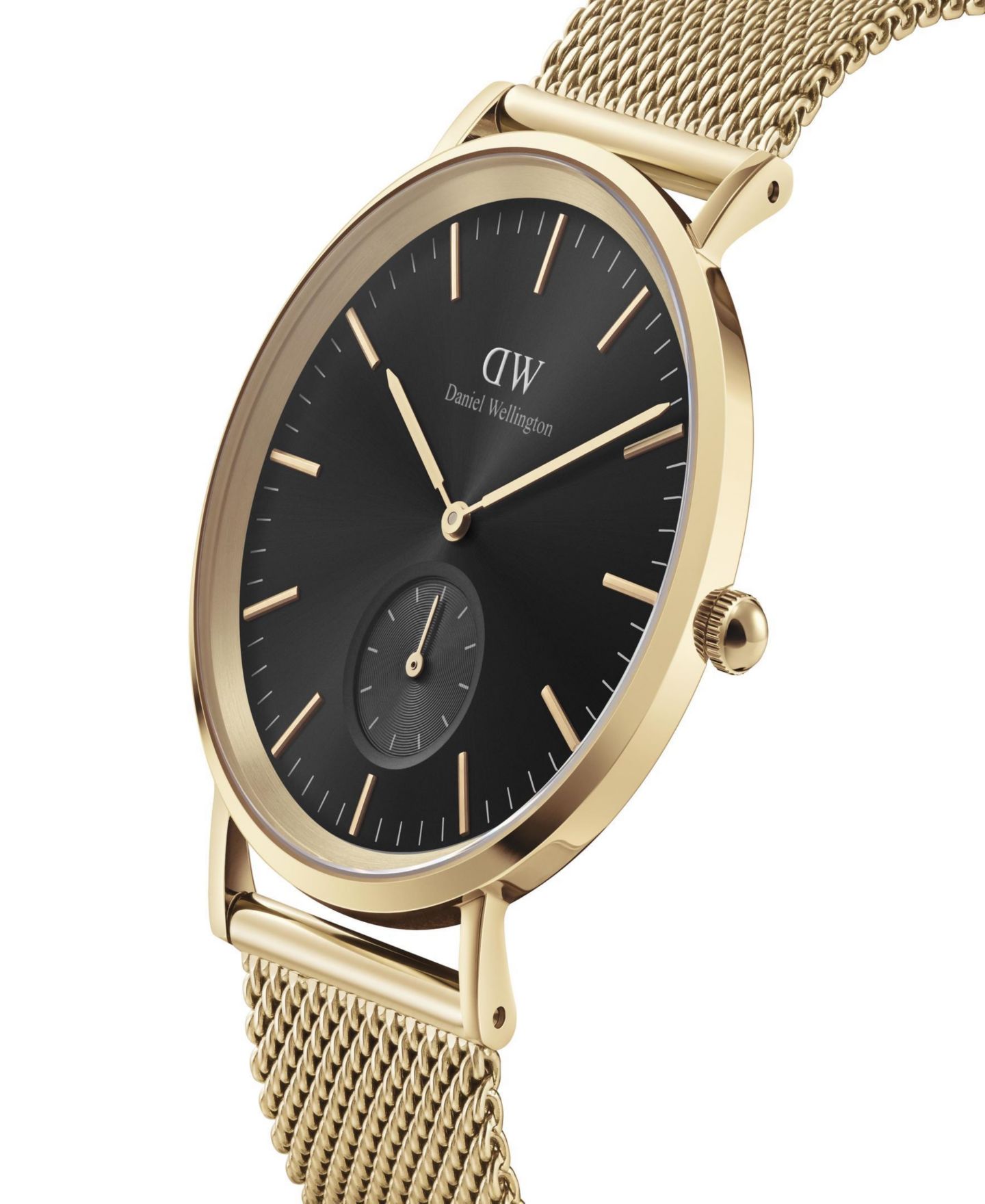 Часы Daniel Wellington Unisex Analog Gold-Tone Stainless Steel Mesh Watch, 40mm — фото 2
