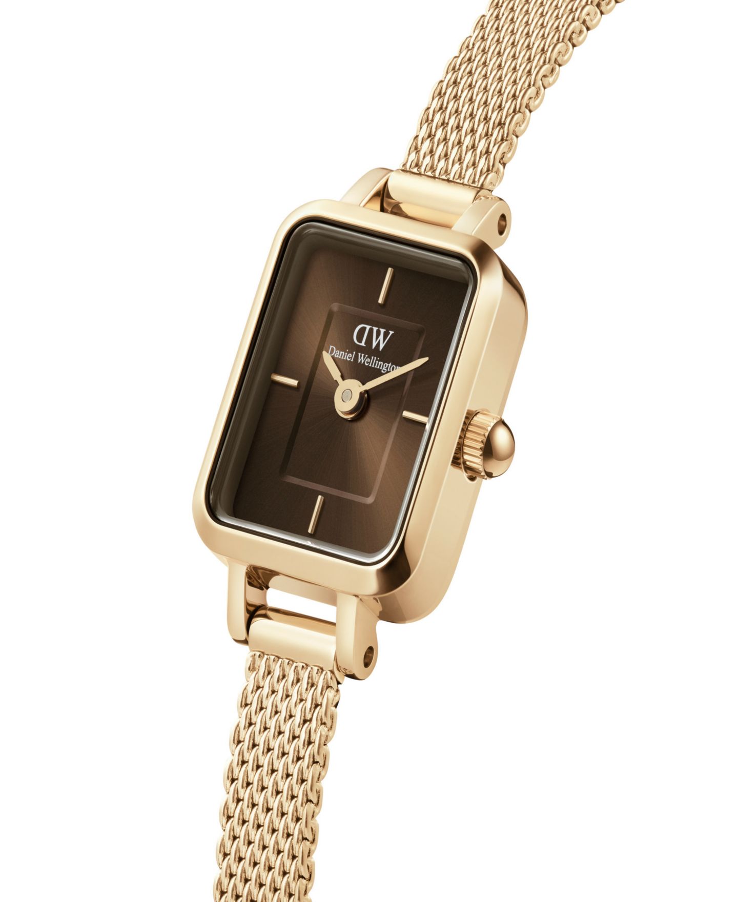 Часы Daniel Wellington Unisex Analog Gold-Tone Stainless Steel Mesh, 15mm — фото 2