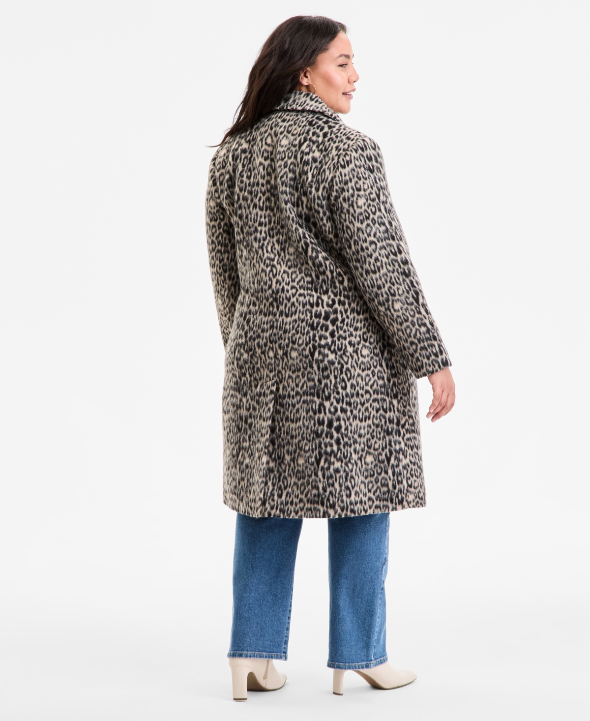 Bcbgmaxazria Plus Size Single-breasted Coat In Brown