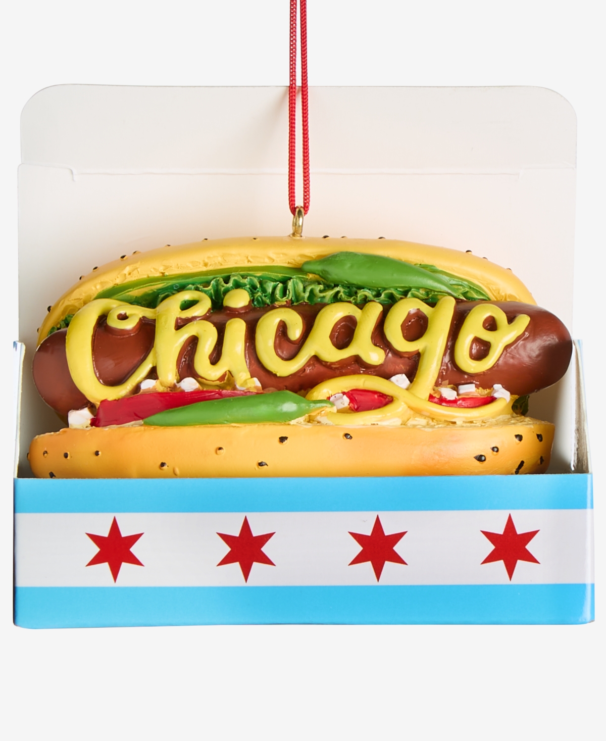 Holiday Lane Regional Chicago Hot Dog Ornament, Macy's Exclusive In Transparent