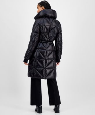Women's Quilted Thumbhole-Cuff Puffer Coat