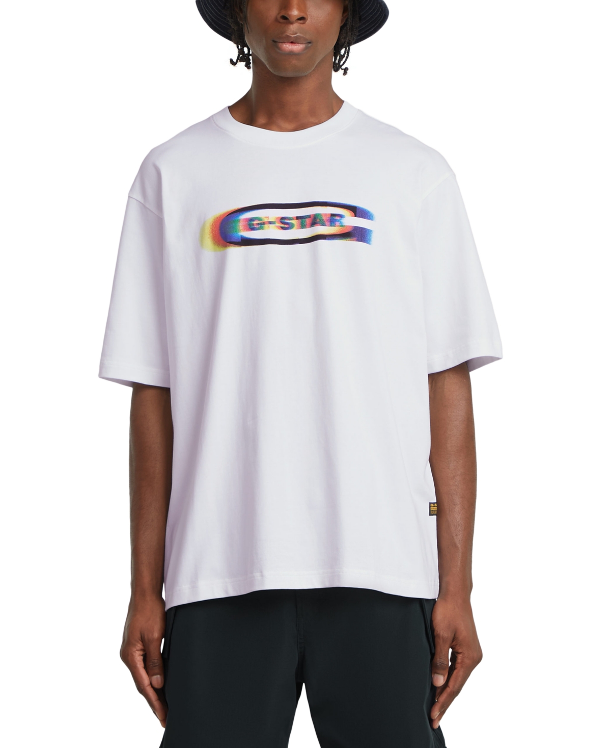 Men's Old Skool Oversized Short Sleeve Color Shift Logo Graphic T-Shirt - White