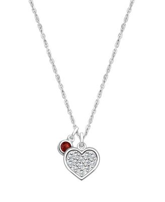 Girls Sterling Silver Oh So Loved Birthstone Necklace