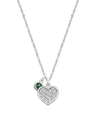 Girls Sterling Silver Oh So Loved Birthstone Necklace