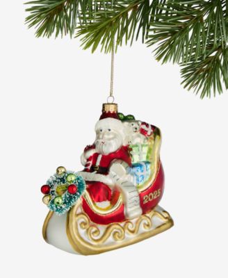 Holiday Lane - Heritage Santa In Sleigh Ornament