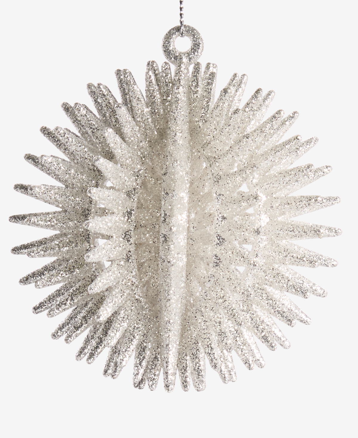 Holiday Lane Christmas Glitter Sparkling Spike Ball Ornament, Macy's Exclusive In Transparent