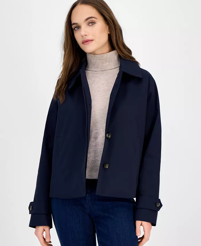 Women's Short Single-Breasted Trench Coat - thumbnail 5