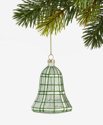 Holiday Lane - Enchanted Emerald Glittered Glass Bell Ornament