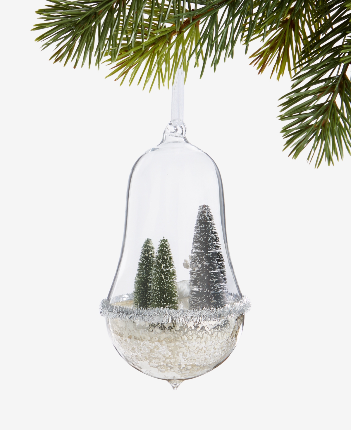 Holiday Lane Enchanted Emerald Deer In Greenery Dome Ornament, Macy's Exclusive In Transparent