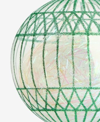 Enchanted Emerald Green and Clear Glass Ball Ornament, Macy's Exclusive