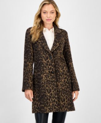 Women's Single-Breasted Animal-Print Coat