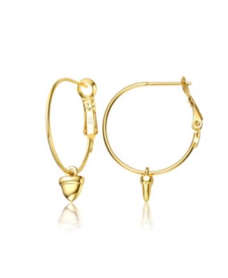 14K Gold Plated Cubic Zirconia Heart Hoop Earrings
