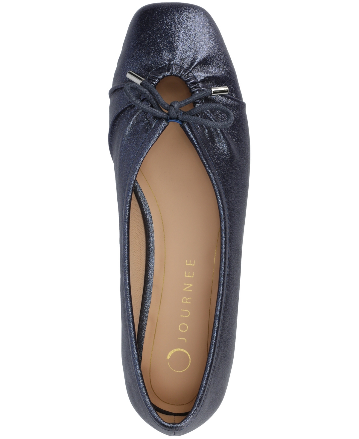 Journee Collection Women's Callee Ballet Bow Slip On Dress Flats In Blue