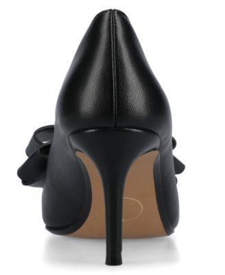 Journee Womens Crystol Medium and Wide Width Slip On Low Stiletto Pointed Toe Evening Pumps