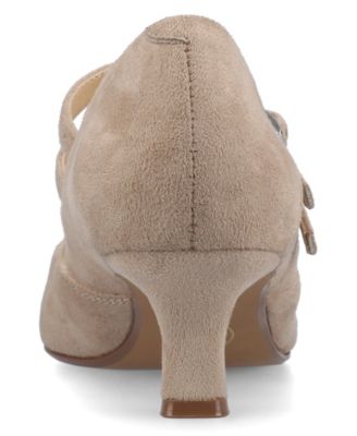 Women's Carnation Mary Jane Pointed Toe Comfort Pumps