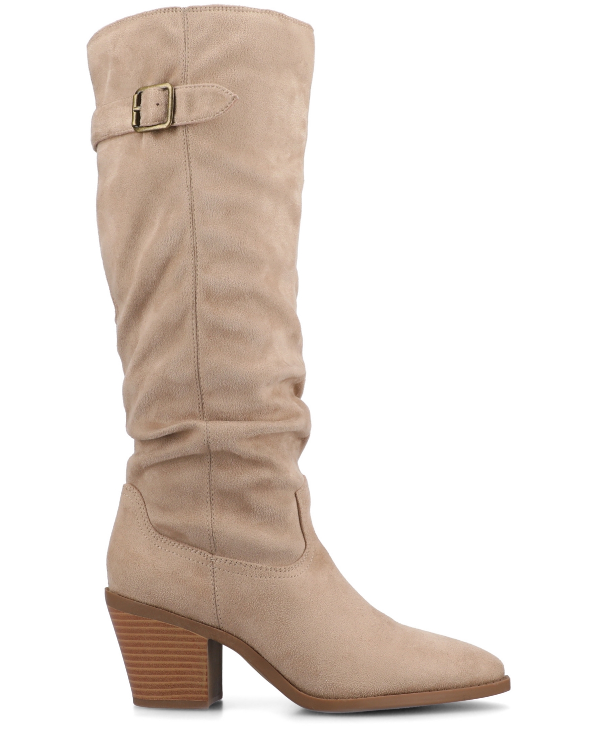 Journee Collection Journee Womens Kaleah Knee High Wide-calf Slouchy Boots In Brown