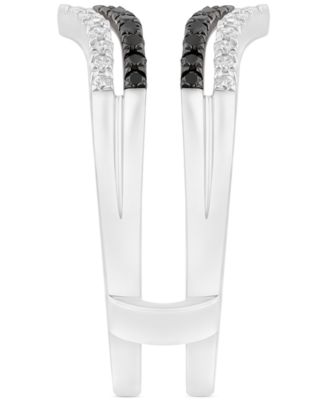 Black & White Diamond Guard Ring (3/8 ct. t.w.) in 14k White Gold