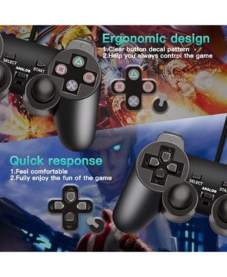 Wired Dual Vibration Game Controller for Sony PlayStation 2 – Ergonomic Design, 6FT Cable, High Precision Joysticks (Black)