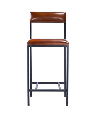 Durable Wood and Iron Bar Stool for Kitchen, Bistro, or Patio Use