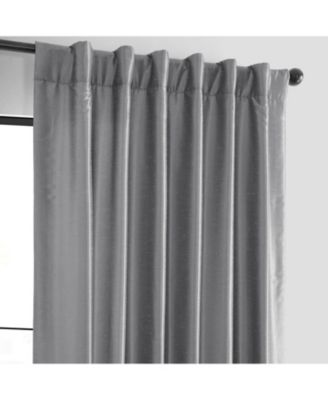 Storm Grey Vintage Textured Faux Dupioni Silk Curtain