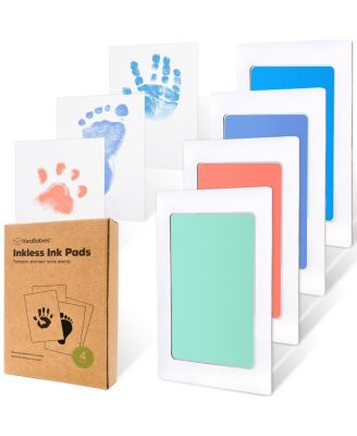 KeaBabies 4pk Inkless Ink Pad for Baby Hand and Footprint Kit Clean Touch Dog Paw Dog Nose Print Kit Baby Pet Safe - Popsicle 17$