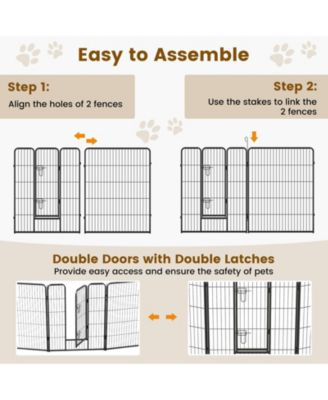 Slickblue Adjustable Height Dog Playpen with Lockable Door – Spacious Pet Play Area for Dogs