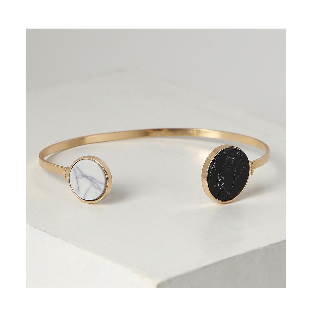 Sohi Women's Gold Plated Designer Stone Bracelet In Gold