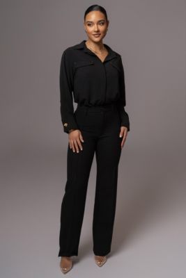 Women's Black Stella Button Up Shirt