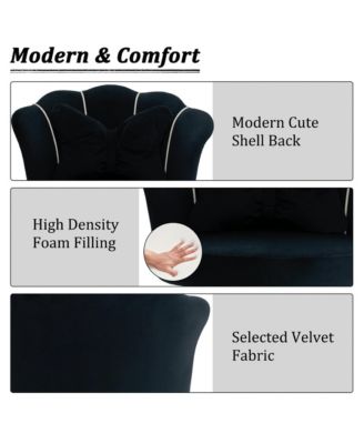 Modern Velvet Task Chair 360 Swivel Adjustable Height Office Chair