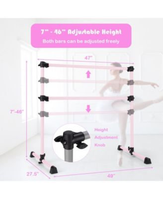 Double Ballet Barre with Adjustable Height – Perfect for Dance Practice & Workouts