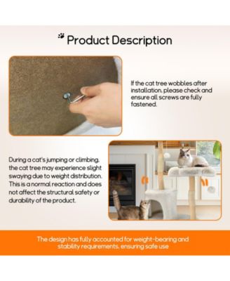 Solid Wood Cat Tree Tower for Indoor Cats With Soft Cushions