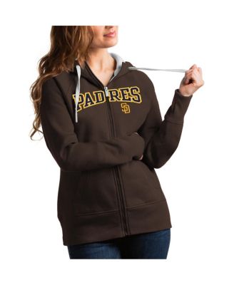Women's Brown San Diego Padres Team Logo Victory Full-Zip Hoodie