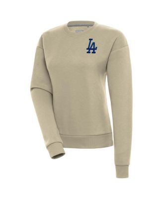 Antigua - Women's Khaki Los Angeles Dodgers Victory Pullover Sweatshirt