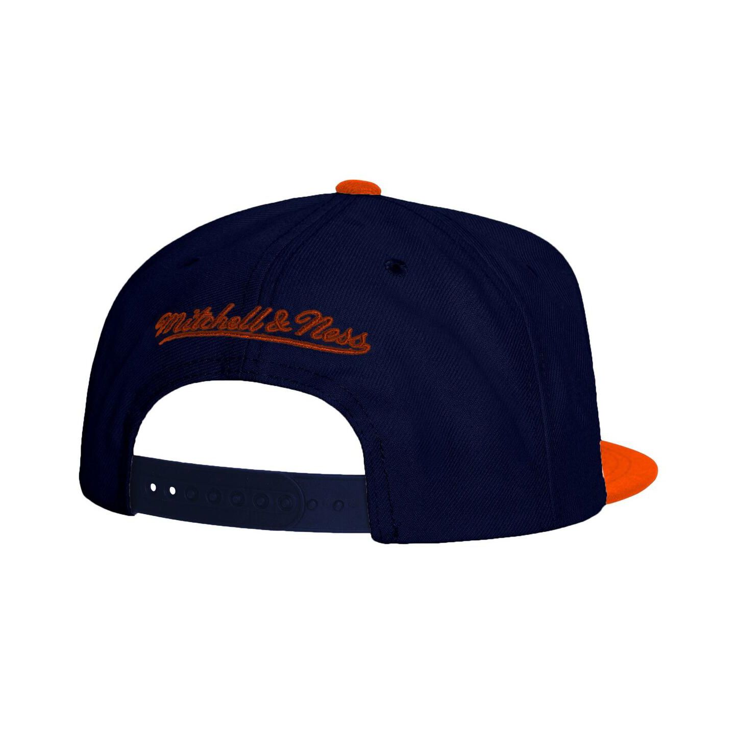 Мужская кепка Mitchell & Ness Navy/Orange Auburn Tigers 2-Tone 2.0 Snapback Hat — фото 2