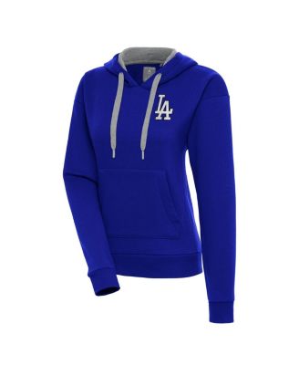 Antigua - Women's Royal Los Angeles Dodgers Brushed Metallic Victory Pullover Hoodie