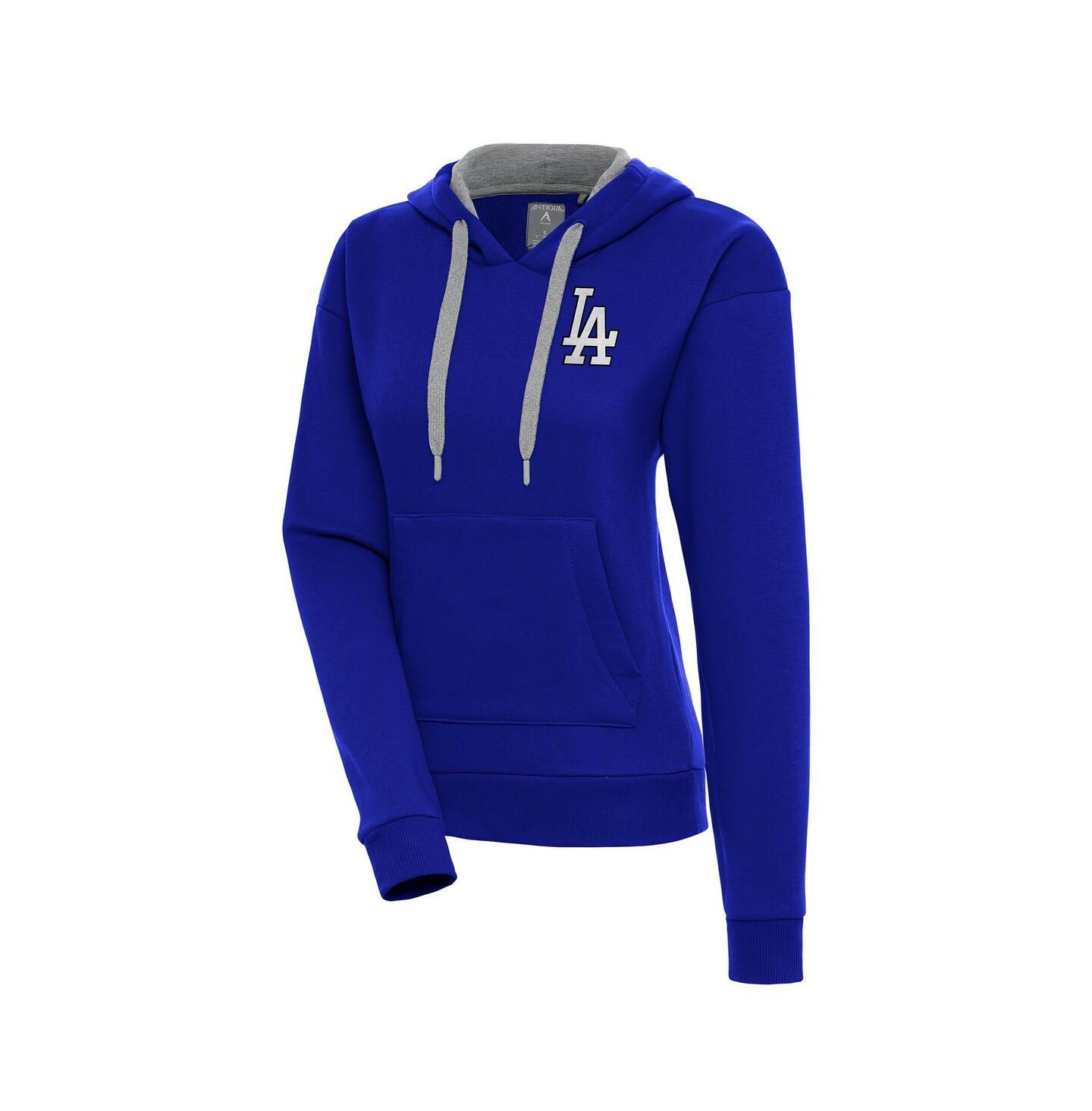 Женское худи Antigua Royal Los Angeles Dodgers Brushed Metallic Victory Pullover — фото 1