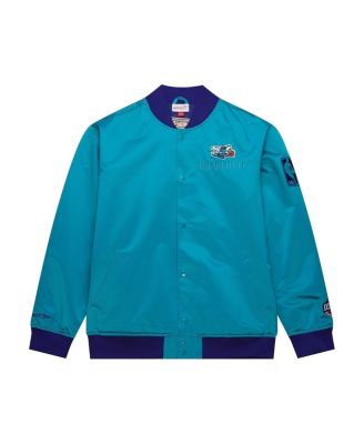 Men's Teal Charlotte Hornets Hardwood Classics Team OG 3.0 Lightweight Satin Full-Snap Jacket