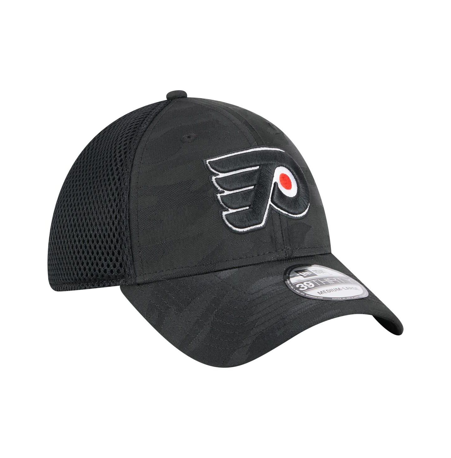 Мужская кепка New Era Black Philadelphia Flyers Active Subtle Camo 39THIRTY Flex Hat — фото 3