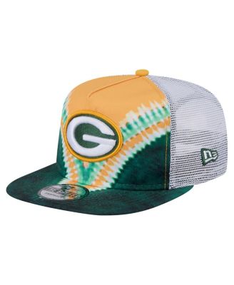 New Era - Men's Gold/Green Green Bay Packers Throwback Dye Golfer Snapback Hat