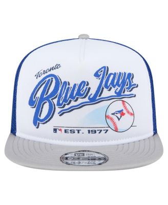 Men's White/Gray Toronto Blue Jays Retro Script Trucker 9FIFTY Snapback Hat