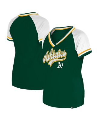 New Era - Women's Green Athletics Gameday Raglan V-neck T-Shirt