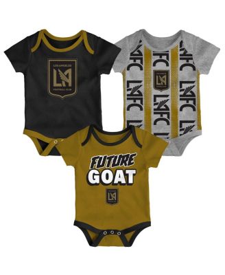 Outerstuff - Newborn Black/Heather Gray/Gold LAFC Loyal Buddies 3-Pack Bodysuit Set