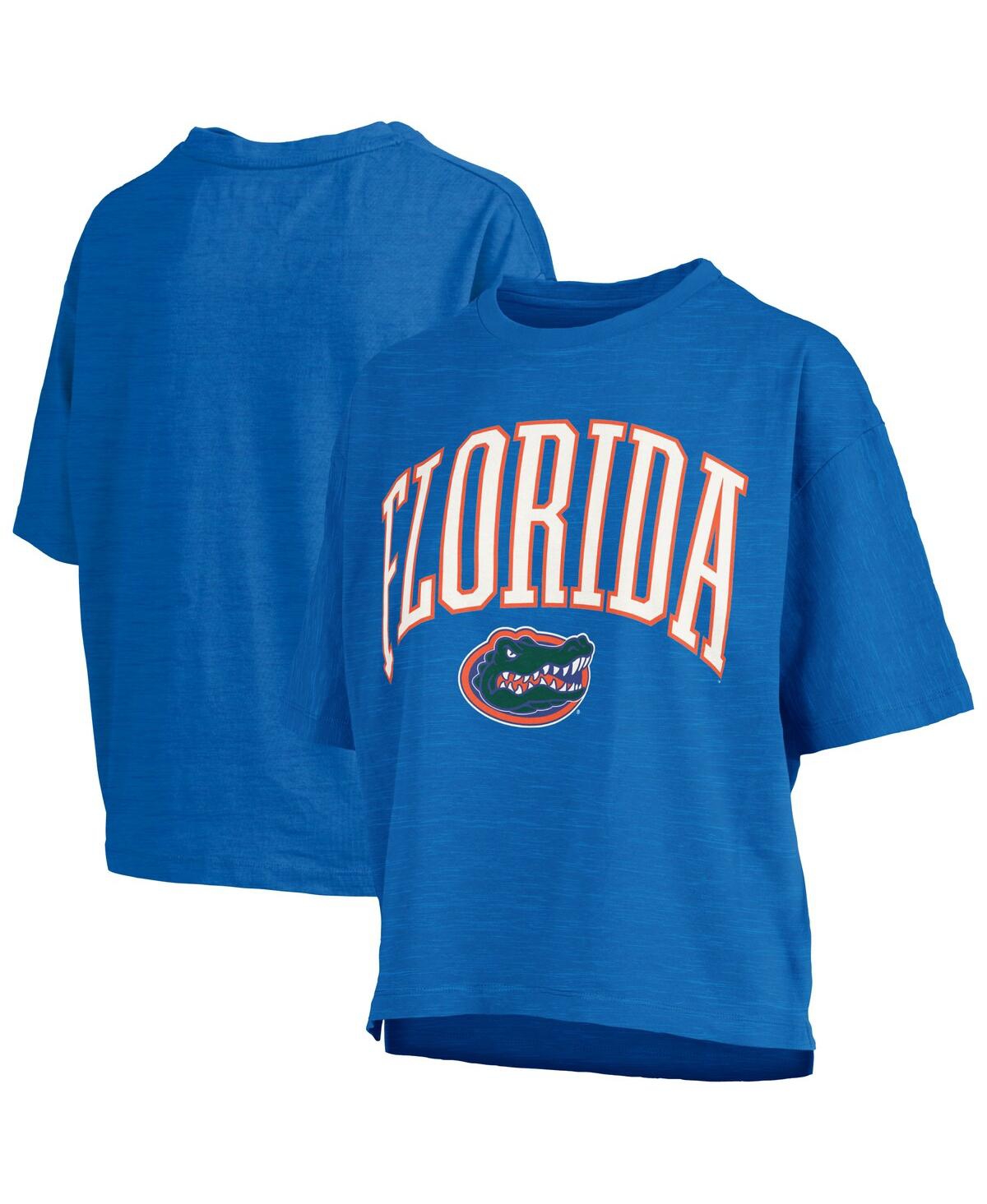 Pressbox Women's Royal Florida Gators Nelson Arch Over Logo Waist Length Oversized Slub T-shirt