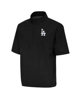Antigua - Men's Black Los Angeles Dodgers Brisk Quarter-Zip Wind Shirt