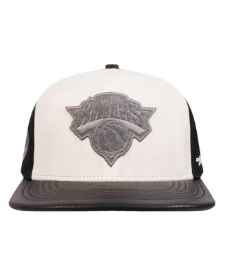Men's Cream/Black New York Knicks French Terry Snapback Hat