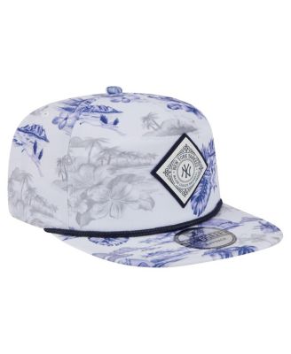 Men's White New York Yankees Printed Island Golfer Snapback Hat