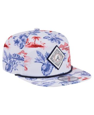 Men's White Atlanta Braves Printed Island Golfer Snapback Hat