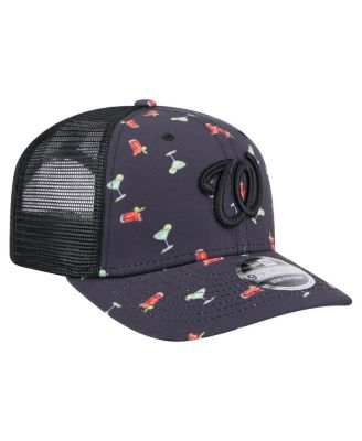 Men's Black Washington Nationals Adventure Drinks Pattern 9SEVENTY Stretch-Snap Hat