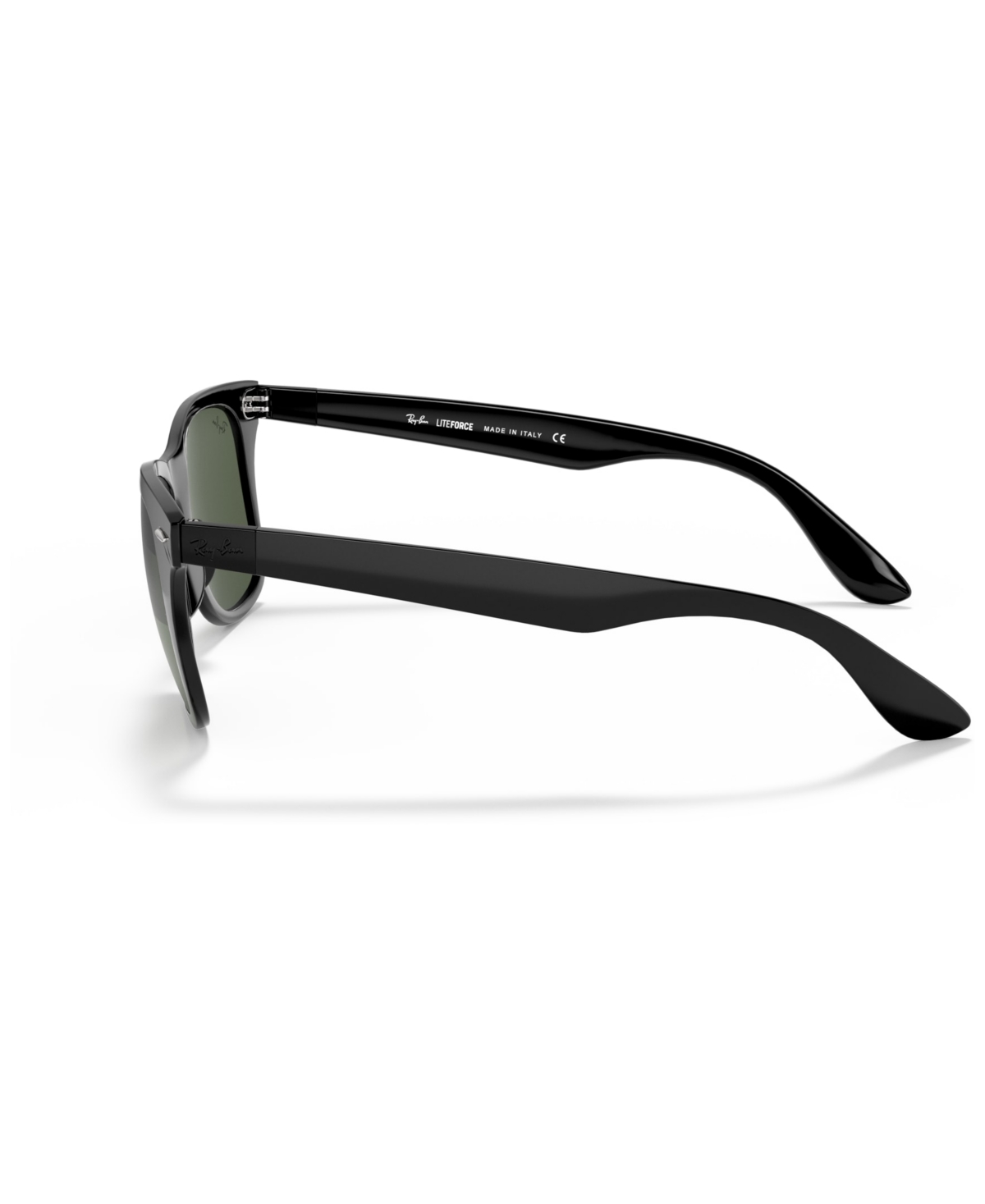 Ray Ban Unisex Polarized Low Bridge Fit Sunglasses, Rb4195f Wayfarer Liteforce 52 In Black Shiny,green