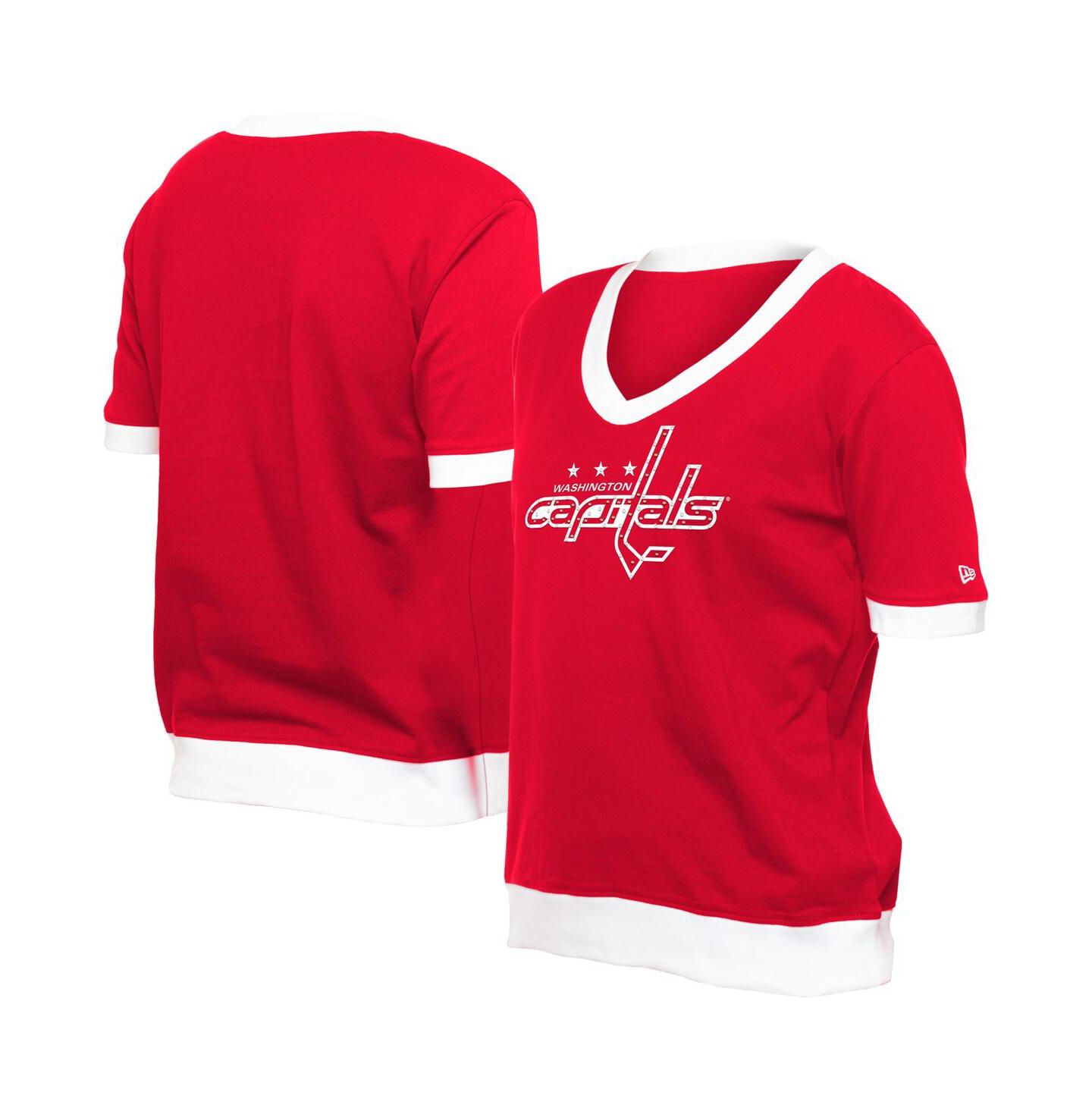 Женская футболка New Era Red Washington Capitals Game Day Rhinestuds — фото 1